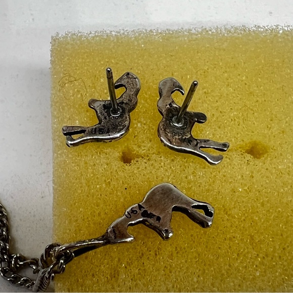 Navajo Sterling Silver Kokopelli Necklace and Earrings set Signed USA STER EUC - Picture 5 of 5